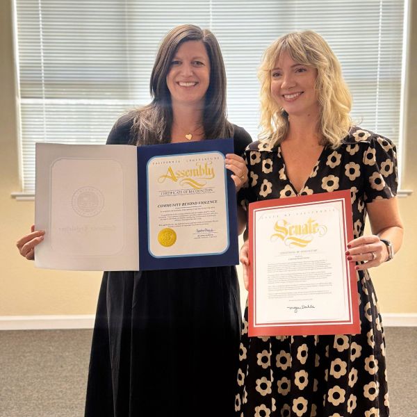 Community Beyond Violence at the ribbon cutting for its new office in Nevada City