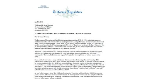 CDCR Early Release Letter
